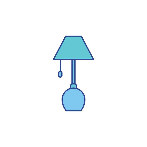 Diseño de ilustración vectorial del icono de la lámpara de escritorio interior