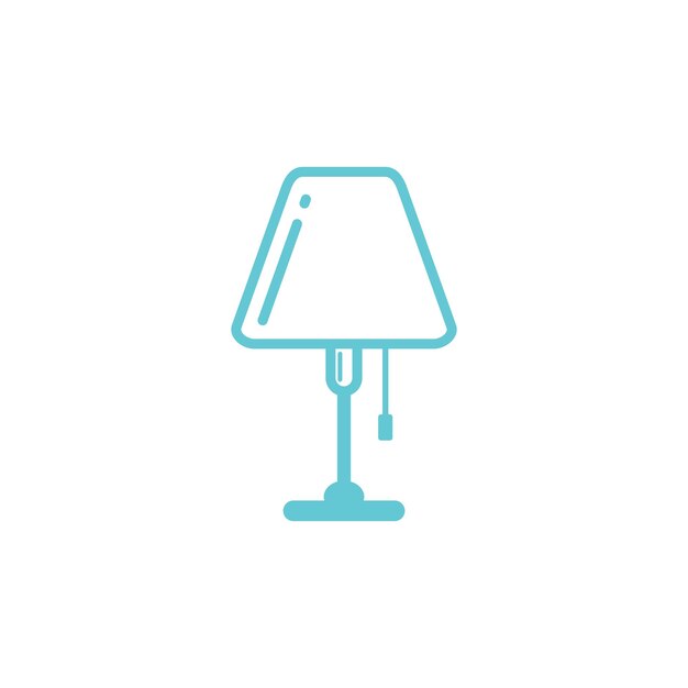Diseño de ilustración vectorial del icono de la lámpara de escritorio interior