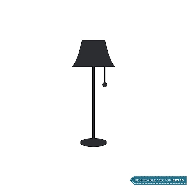 Diseño de ilustración vectorial del icono de la lámpara de escritorio interior