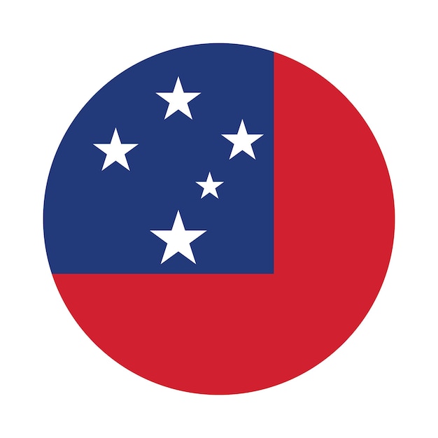 El diseño de la ilustración vectorial del icono del logotipo del círculo de la bandera de Samoa