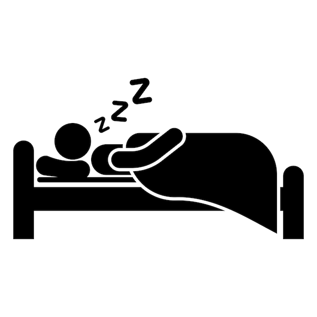 Diseño de ilustración vectorial del icono del logotipo de la persona durmiente