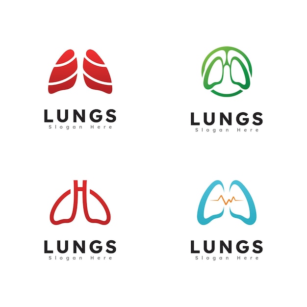 Diseño de ilustración vectorial del icono del logotipo de la salud pulmonar