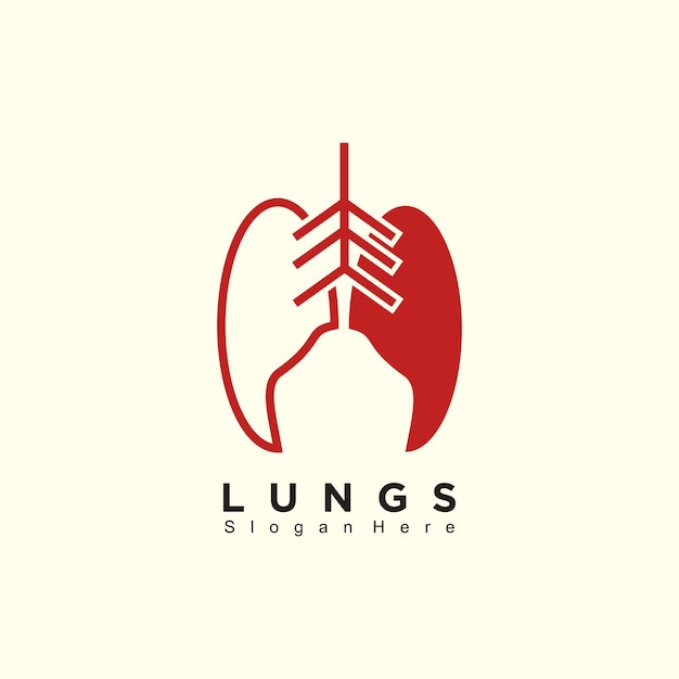 Diseño de ilustración vectorial del icono del logotipo de la salud pulmonar