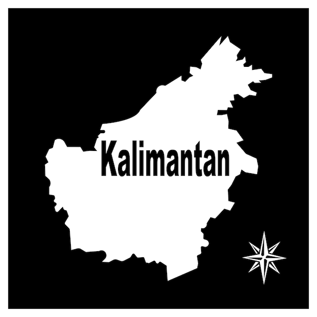 Vector diseño de la ilustración vectorial del icono del mapa de kalimantan