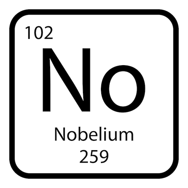 Diseño de la ilustración vectorial del icono de Nobelium