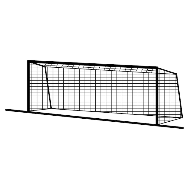 Diseño de ilustración vectorial del ícono de la portería de fútbol