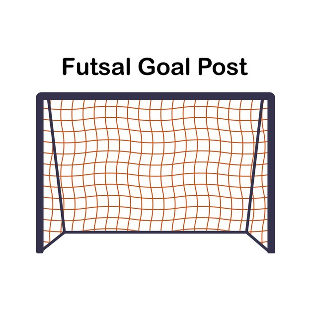 Diseño de la ilustración vectorial del ícono del poste de la meta del futsal