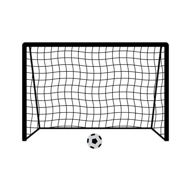 Diseño de la ilustración vectorial del ícono del poste de la meta del futsal