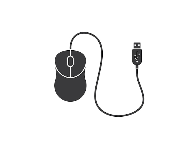 Diseño de la ilustración vectorial del icono del ratón de la computadora
