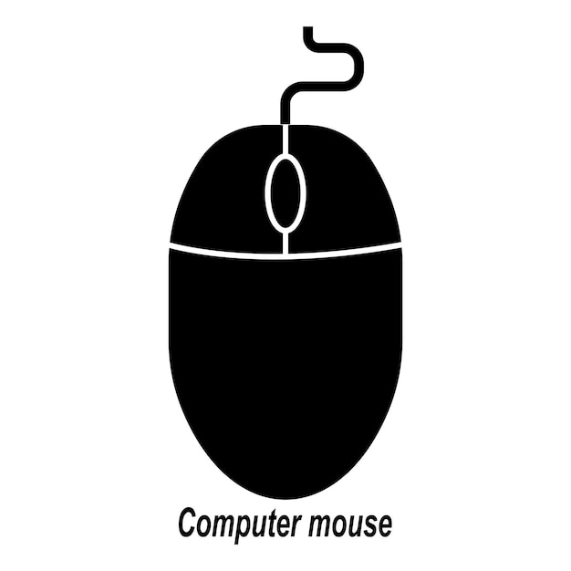 Diseño de la ilustración vectorial del icono del ratón de la computadora