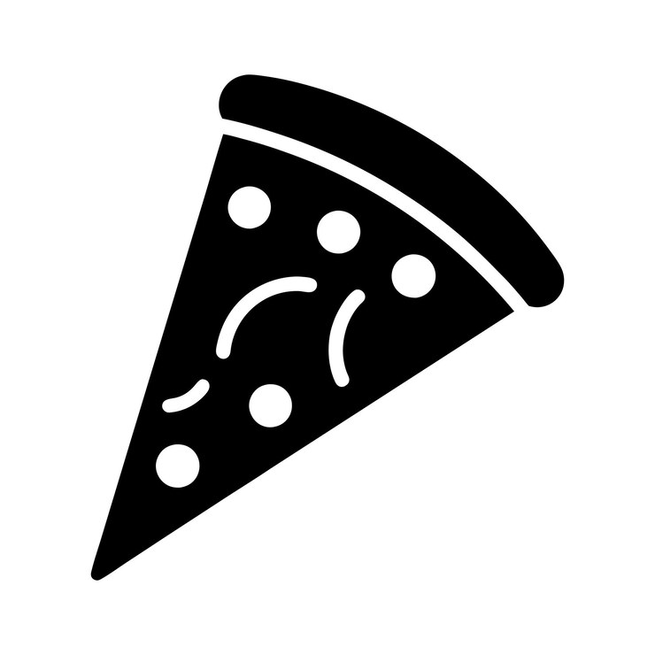 Diseño de la ilustración vectorial del icono de la rebanada de pizza