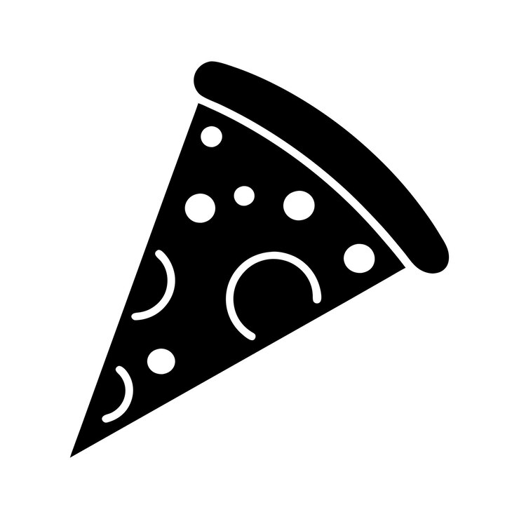 Diseño de la ilustración vectorial del icono de la rebanada de pizza