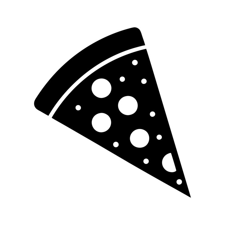 Diseño de la ilustración vectorial del icono de la rebanada de pizza