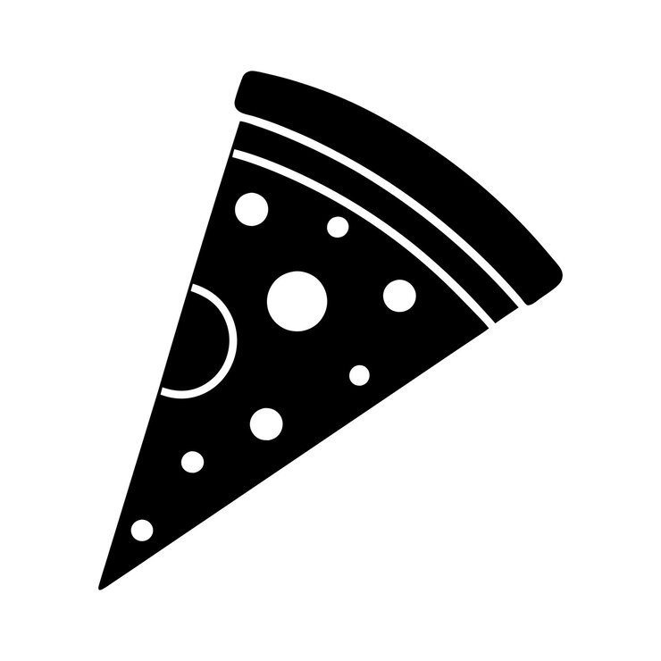 Diseño de la ilustración vectorial del icono de la rebanada de pizza