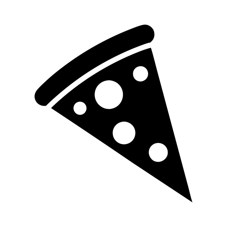 Diseño de la ilustración vectorial del icono de la rebanada de pizza