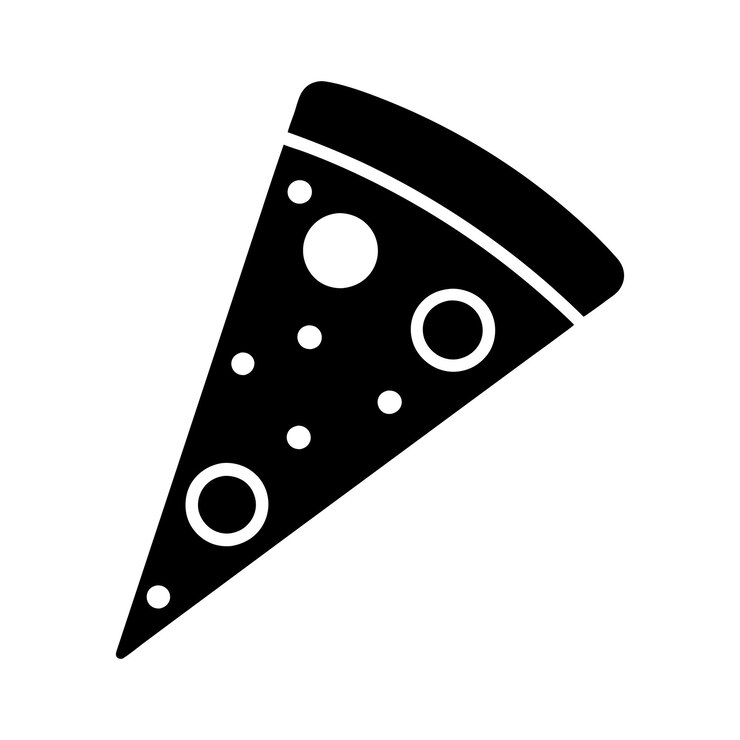 Diseño de la ilustración vectorial del icono de la rebanada de pizza