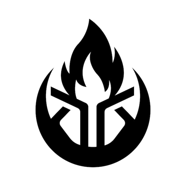 Diseño de la ilustración vectorial del icono del símbolo de la antorcha