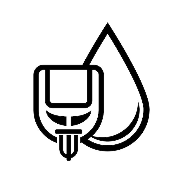 Diseño de la ilustración vectorial del icono del símbolo de medición del azúcar en la sangre