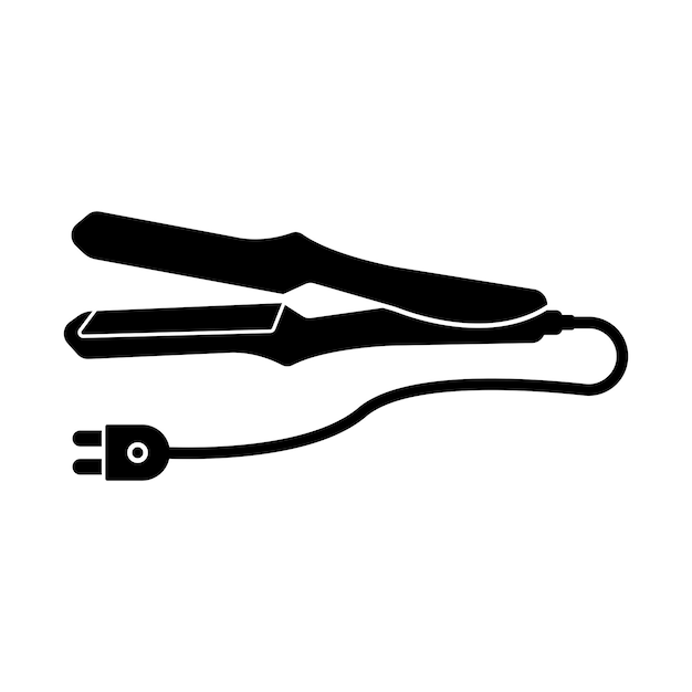 Diseño de la ilustración vectorial del icono del símbolo de la plancha de cabello