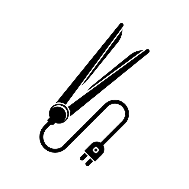 Diseño de la ilustración vectorial del icono del símbolo de la plancha de cabello
