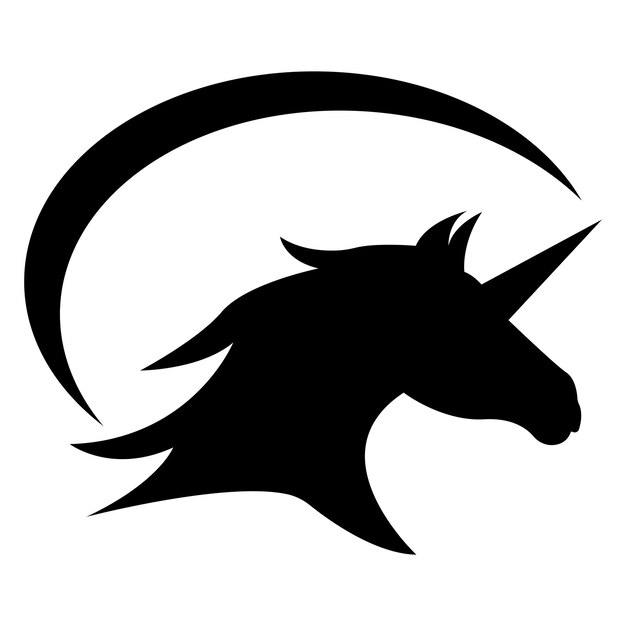 Diseño de ilustración vectorial del icono del unicornio