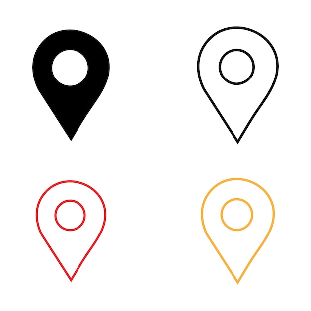 Diseño de ilustración vectorial de iconos de ubicación