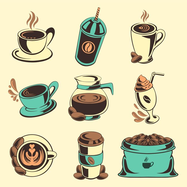 diseño de ilustración vectorial de juegos de café