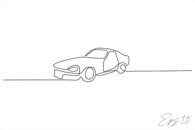 Vector diseño de ilustración vectorial de línea continua de un automóvil sedán