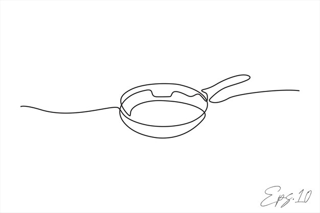 Diseño de ilustración vectorial de línea continua de bandeja de teflón