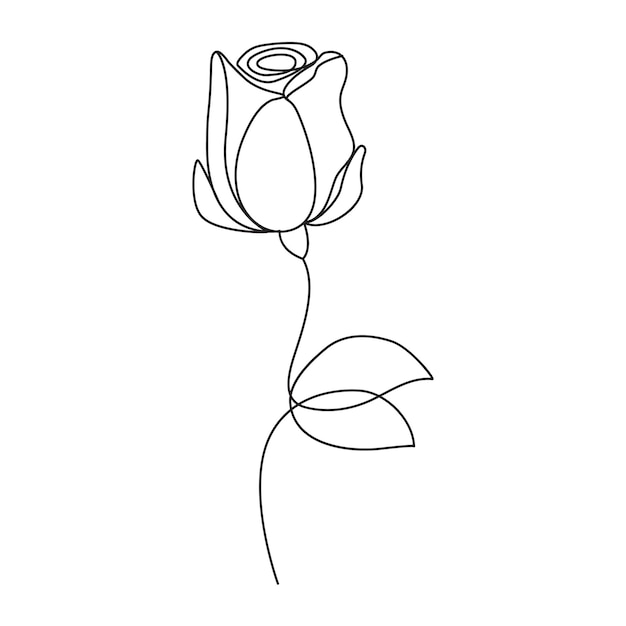 diseño de ilustración vectorial de una línea continua de rosas, flores y tulipanes