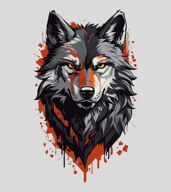 Vector diseño de ilustración vectorial de lobo