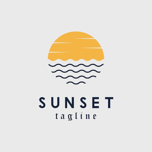 diseño de ilustración vectorial del logotipo del atardecer