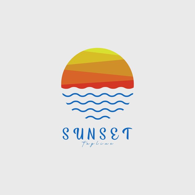 diseño de ilustración vectorial del logotipo del atardecer