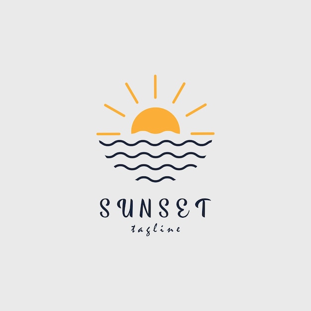 diseño de ilustración vectorial del logotipo del atardecer