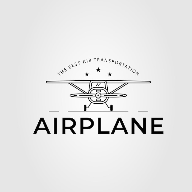 Diseño de ilustración vectorial del logotipo de un avión anfibio o de un avión o de una aeronave