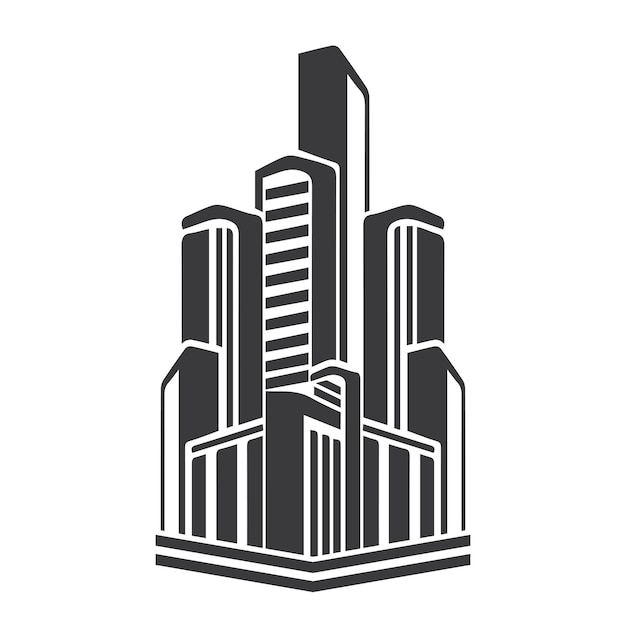 Diseño de ilustración vectorial del logotipo del edificio plantilla del logotipo de bienes raíces icono del símbolo del logotipo