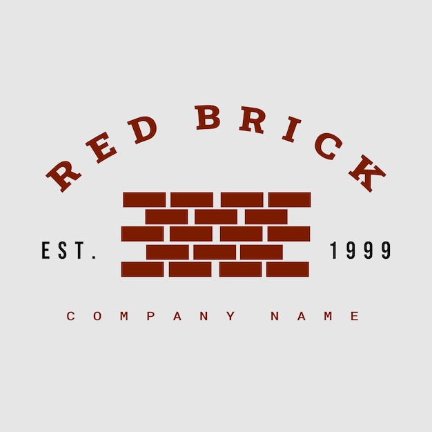 diseño de ilustración vectorial del logotipo de ladrillo rojo