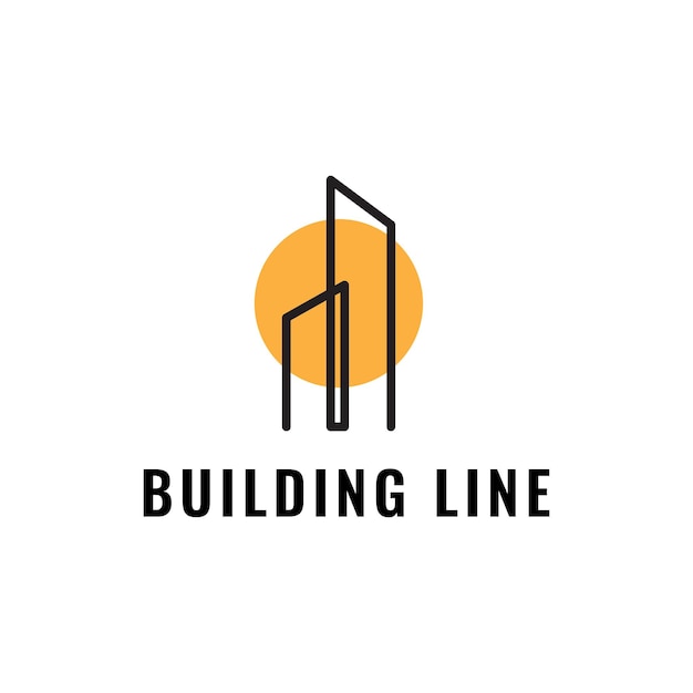 DISEÑO DE ILUSTRACIÓN VECTORIAL DE LOGOTIPO DE LÍNEA DE ESTILO DE CONSTRUCCIÓN