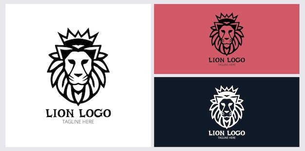 Diseño de la ilustración vectorial del logotipo de Lion Head Diseño de ilustración de la plantilla del logotipo vectorial de Lion Head