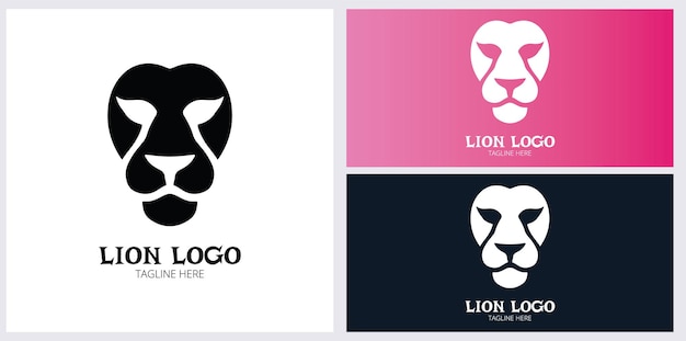 Diseño de la ilustración vectorial del logotipo de Lion Head Diseño de ilustración de la plantilla del logotipo vectorial de Lion Head