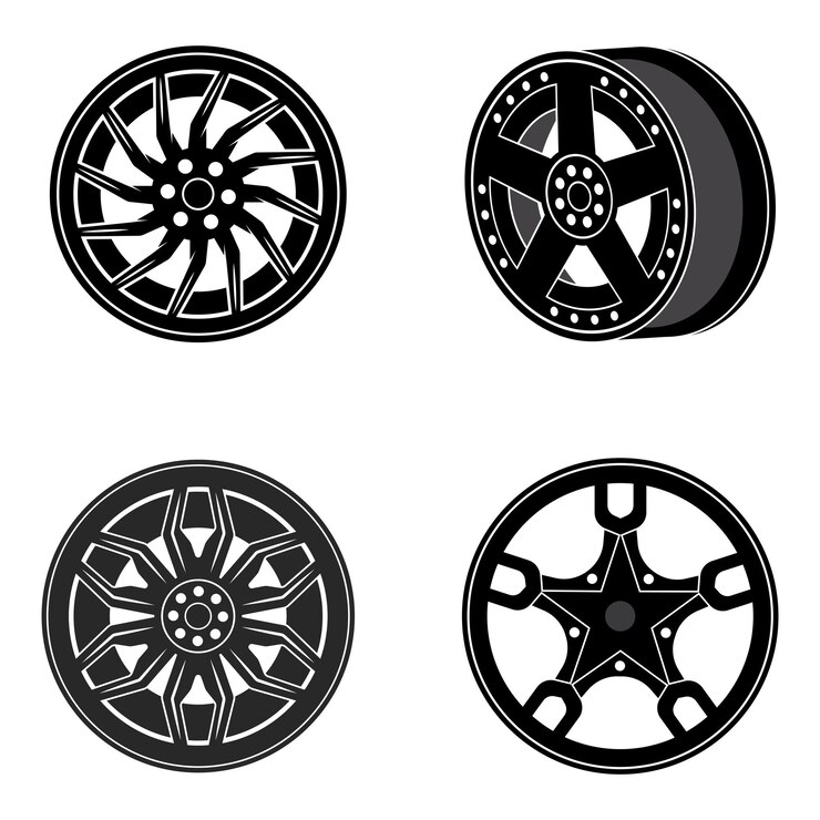 Vector diseño de ilustración vectorial del logotipo de la llanta del automóvil