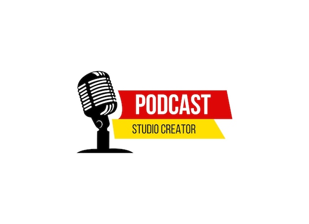 diseño de ilustración vectorial del logotipo de podcast. símbolo de micrófono