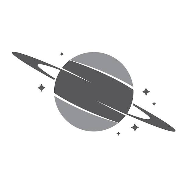 Diseño de ilustración vectorial del logotipo de Saturno del planeta Plantilla de logotipo del planeta Vector del logotipo del espacio