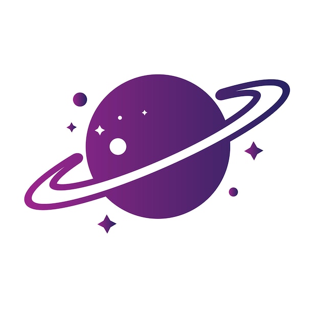 Diseño de ilustración vectorial del logotipo de Saturno del planeta Plantilla de logotipo del planeta Vector del logotipo del espacio