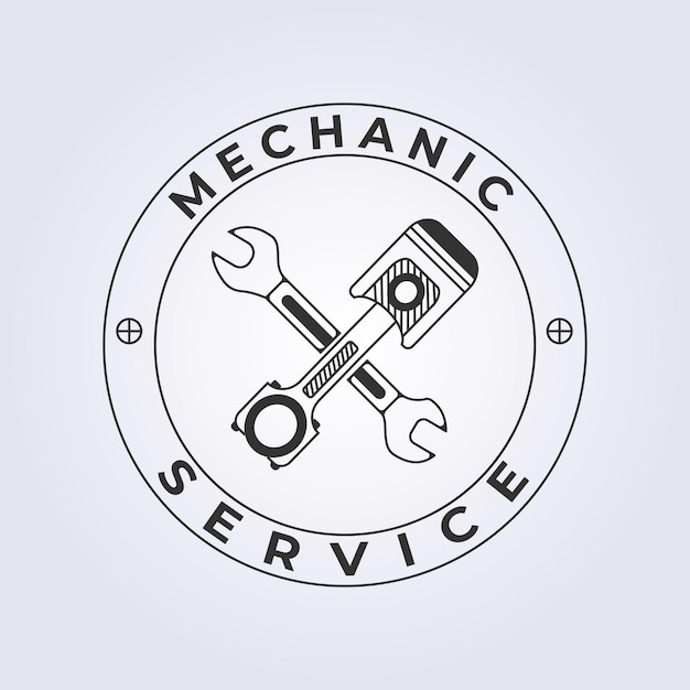 Diseño de ilustración vectorial del logotipo del servicio mecánico