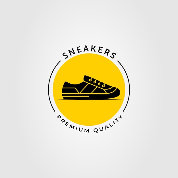 Vector diseño de ilustración vectorial del logotipo de la zapatilla de deporte o del calzado plimsoll de silueta