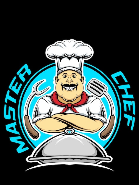 Diseño de ilustración vectorial maestro chef