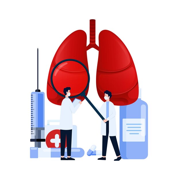 Diseño de ilustración vectorial médica para el Día Mundial del Pulmón