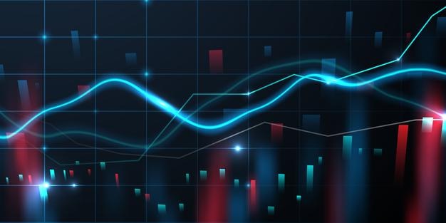 diseño de ilustración vectorial de negocios Gráficos del mercado de valores o gráficos de comercio de divisas para negocios