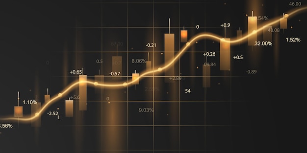 diseño de ilustración vectorial de negocios Gráficos del mercado de valores o gráficos de comercio de divisas para negocios